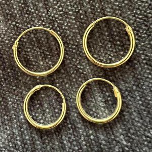 gold vermeil hoop earrings (14mm & 10mm)